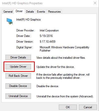 Update device Driver 
