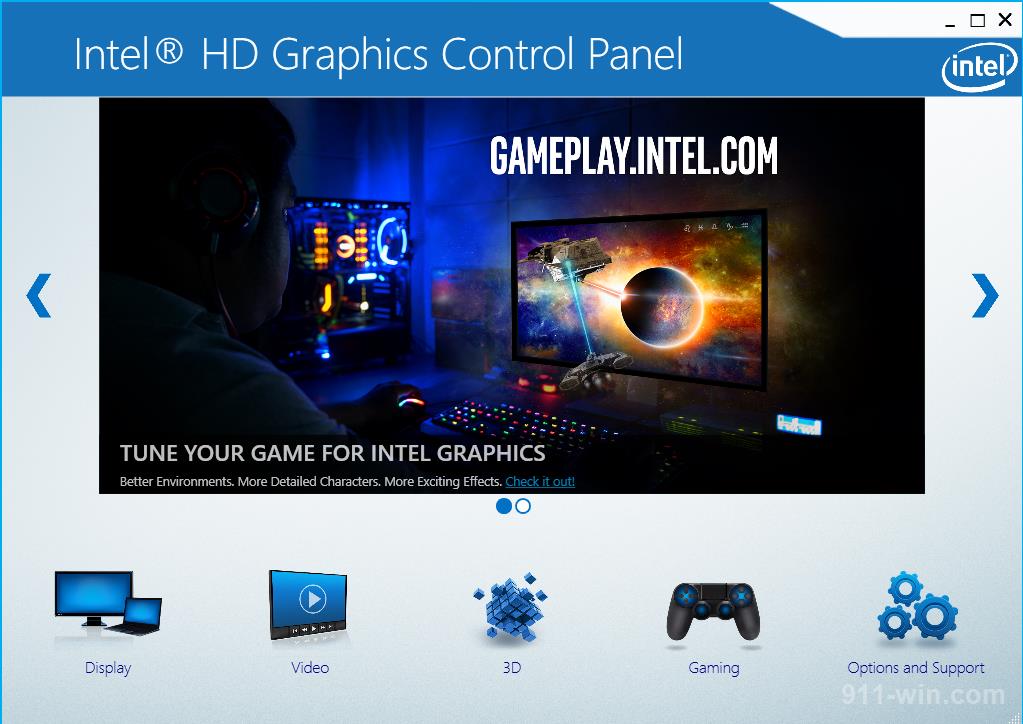 Rotation the screen with Intel Control Panel 