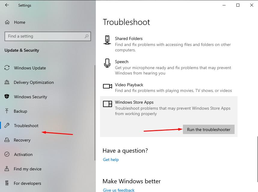 In Windows Settings click on Troubleshoot and then click on: Run the troubleshooter