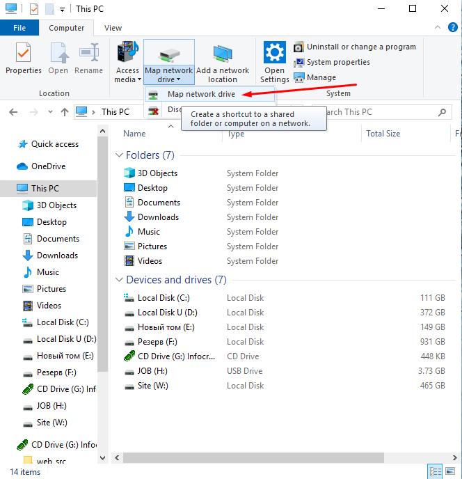 How mount a Network Drive on Windows 10