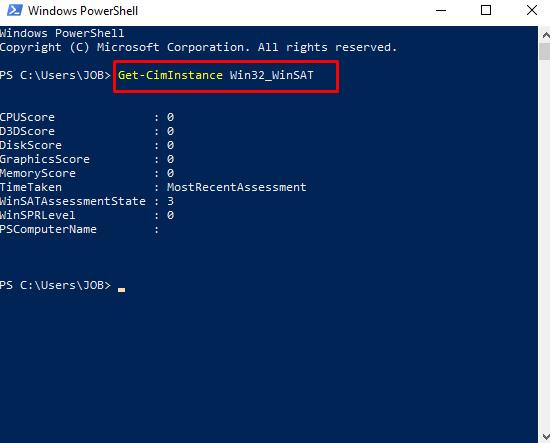 Input command to Power Shell  to Check Computer Perfomance