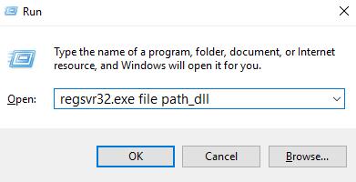 Etern commang: regsvr32.exe path_to_dll_file 