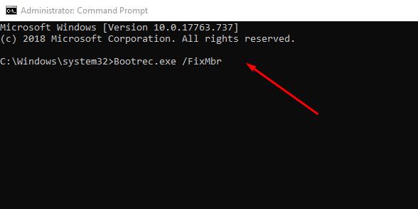 How to Fix error: bootmgr is missing: use /FixMbr in cmd