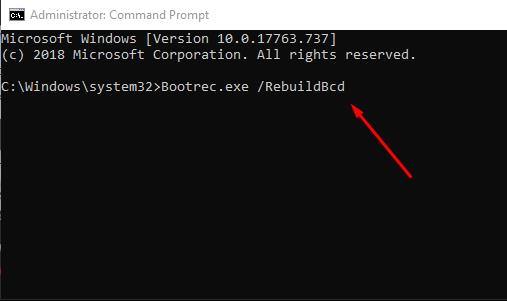Microsoft s recommendation need use command: (/ RebuildBcd)