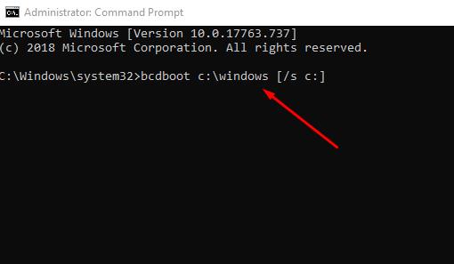 Creating a new boot configuration via cmd 