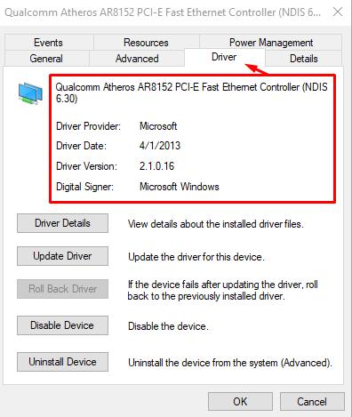 Check Date and version driver