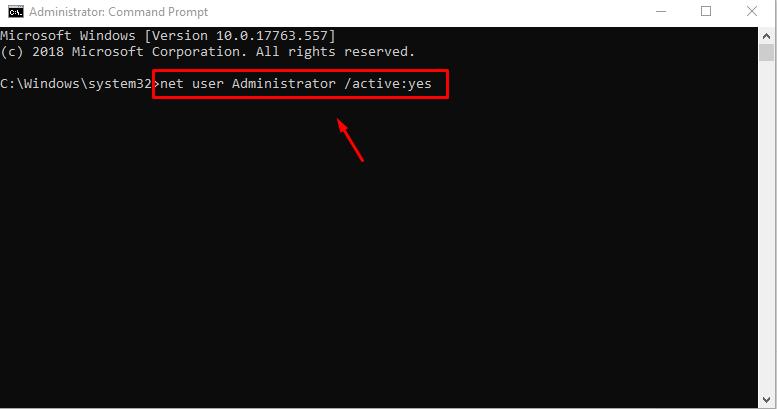 Active Administrator account from console 