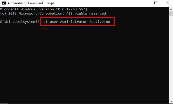 Disable local Administrator account