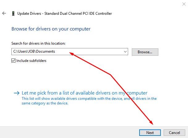 Select location device driver