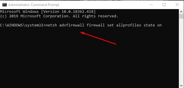 Error code 0x80070422: Windows Firewall cant change some settings