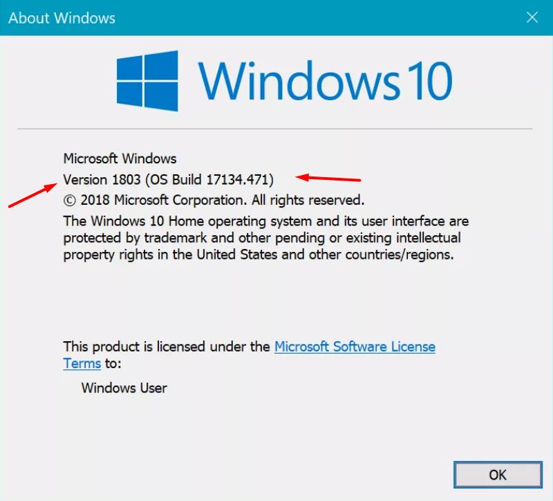 About Windows 10 version. Update Assistant -update Operating System