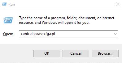 For open Power Options use command: control powercfg.cpl